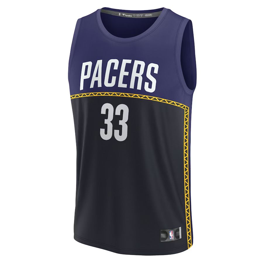 Men Indiana Pacers #33 Myles Turner Fanatics Branded Blue City Edition 2022-23 Fastbreak NBA Jersey